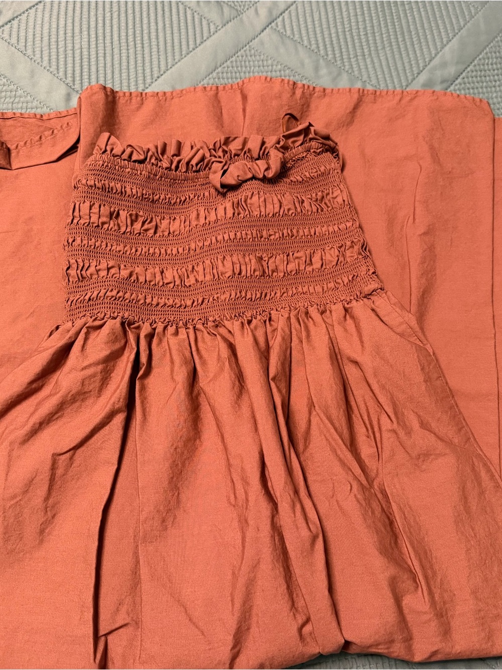 Women’s Smocked Waist Maxi Skirt - Coral Rust
